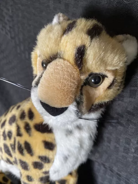 Vtg Realistic K&M International Cheetah Plush 15”  Body Stuffed Animal Used