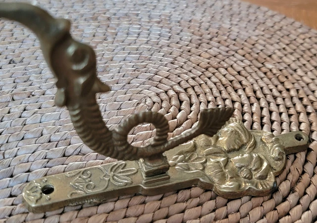 Vintage Brass Wall Hook, Hat Hook, Coat Hook - Dragon, Fish Style 6