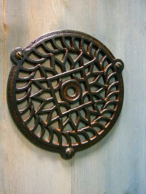 Luftgitter für Kamine, Kamin-Lüftungsgitter, Warmluft Gitter rund (16 cm)