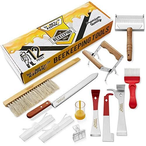 12-Piece Beekeeping Tool Kit - Essential Starter Supplies for Be...
