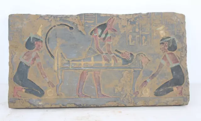 RARE ANCIENT EGYPTIAN PHARAONIC ANTIQUE ANUBIS Lord of Mummification Stella (A+)