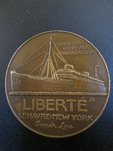 Médaille En Bronze – Paquebot Flandre (Transatlantique) – XXème Siècle – Graveur Renard