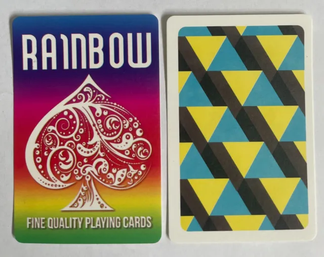 Rainbow Ace of Spades Poker Abstract Geometry Art Artwork Playing Swap Cards x2