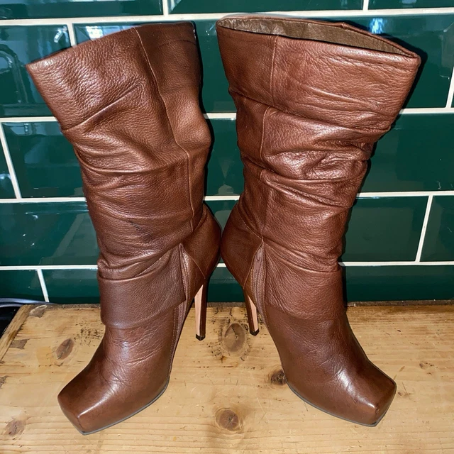 BUFFALO LONDON MID calf leather boots £75.00 PicClick UK
