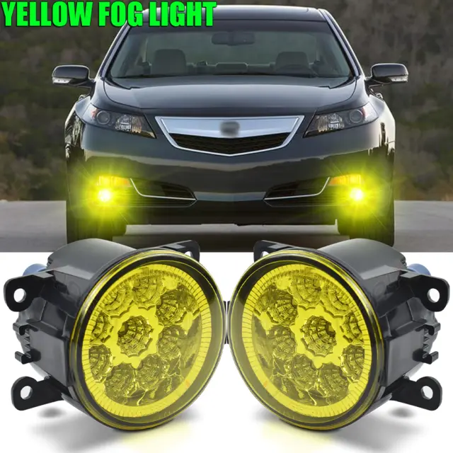 Yellow Front Bumper Fog Lights Lamp For Acura TSX 2011 2012 2013 2014 Left Right