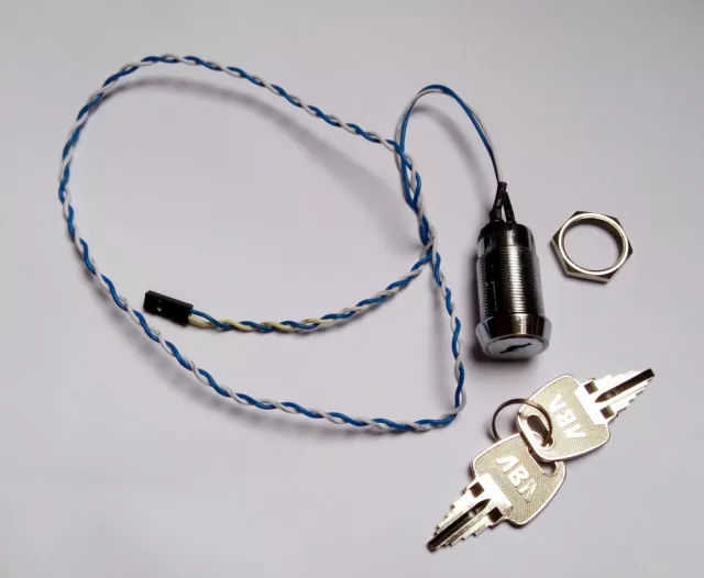 Momentary action spring loaded key operated switch 2 keys 60cm cable & connector
