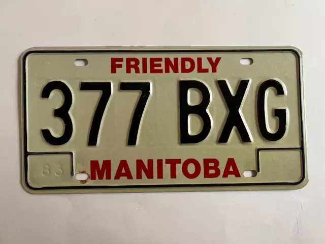 1983 Manitoba License Plate Natural (no stickers) "VERY GOOD" Over 40 Years Old