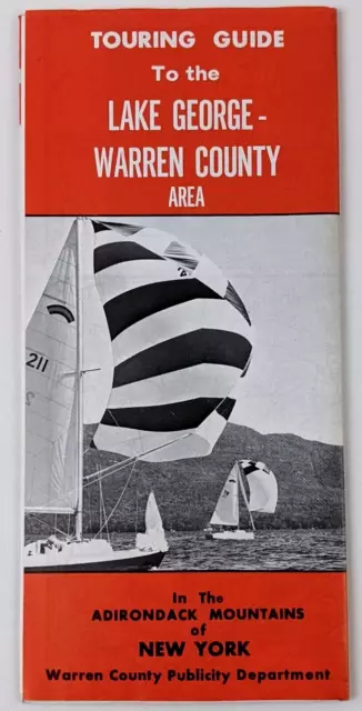 1960s Lake George Warren County New York Vintage Travel Brochure Map Waterfront