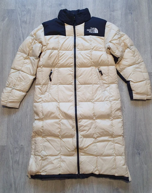 THE NORTH FACE LHOTSE DUSTER - DOWN insulated SAND NUPTSE PUFFER COAT - S M