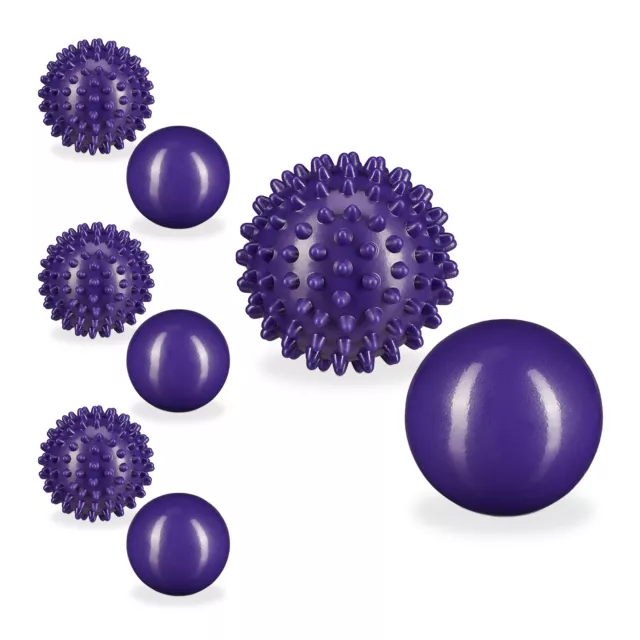 Set 8 palline massaggio sfere trigger point ball rulli massaggianti nodi viola