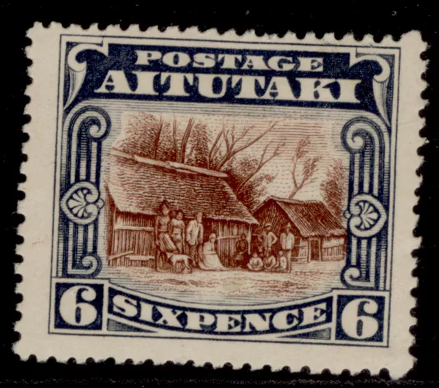 COOK ISLANDS - Aitutaki GV SG28, 6d red-brown, M MINT.