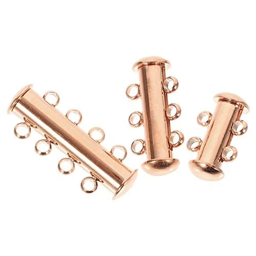 Layered Necklace Clasp 3Pcs Slide Lock Clasps Multi Strand Slide Tube Lock Cl...