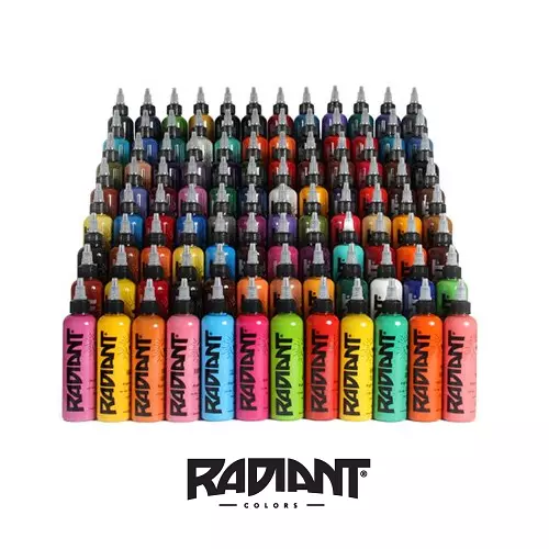 RADIANT TATTOO INK - OFFICIAL DISTRIBUTOR - ALL COLOURS - COLORS - 1oz, 1/2oz