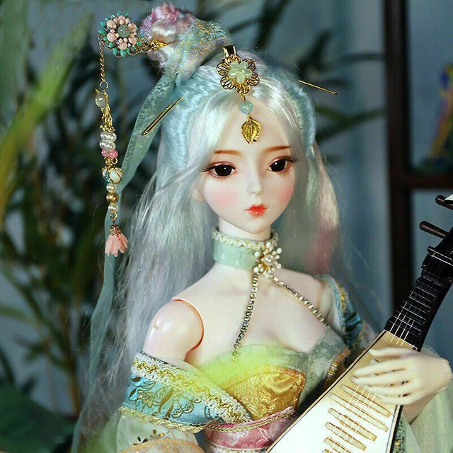 1/3 bambola BJD ragazza 60 cm giunto palla + trucco viso + occhi + parrucca + set completo vestiti 4