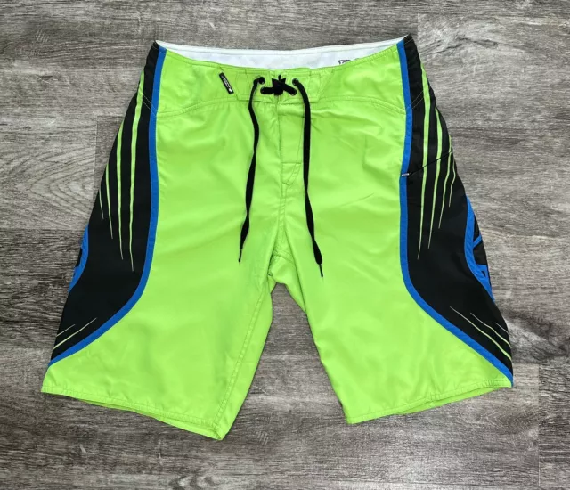 Fox Racing Board Shorts Swim Trunks Green Neon Men’s Size 32