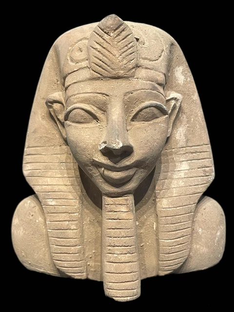 ANCIENT EGYPTIAN HEAVY STONE PHARAOH BUST STATUE - 664 - 332bc (76) £29 ...