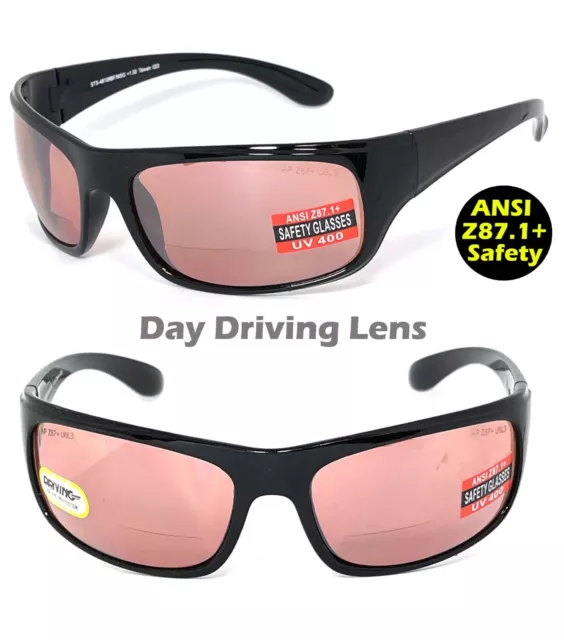 Bifocales Seguridad Gafas de Lectura Sol Ansi Z87.1 + Anti Fulgor Día Y Noche