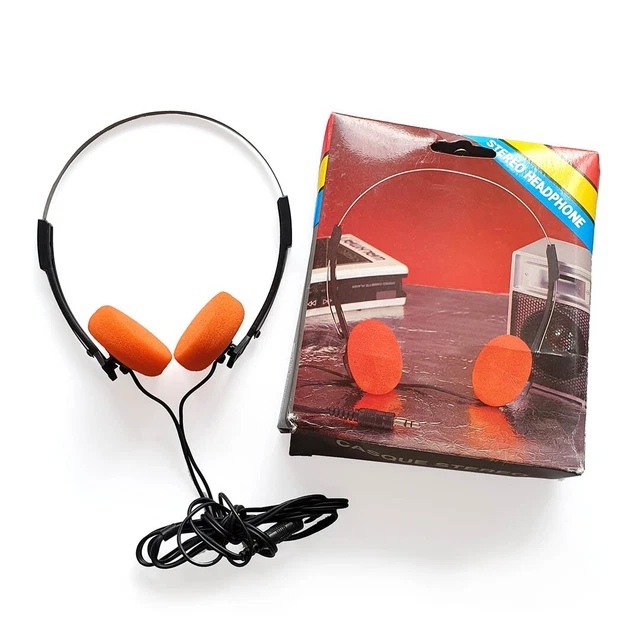 Casque Walkman Vintage Années 90 – Noir, Arceau Réglable, Testé, état Parfait