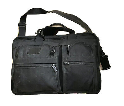 TUMI Alpha Ballistic Nylon Computer Portfolio Briefcase Bag Black