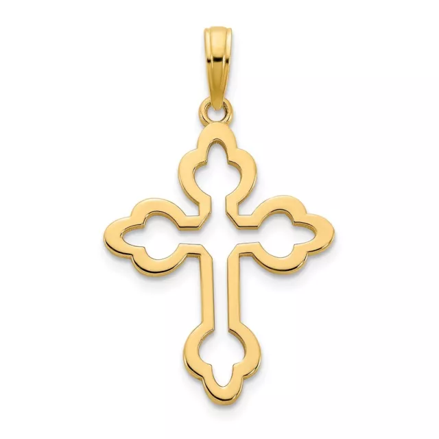 14K Yellow Gold Cross Charm Pendant L-30 mm W-17.7 mm, 1.51gm