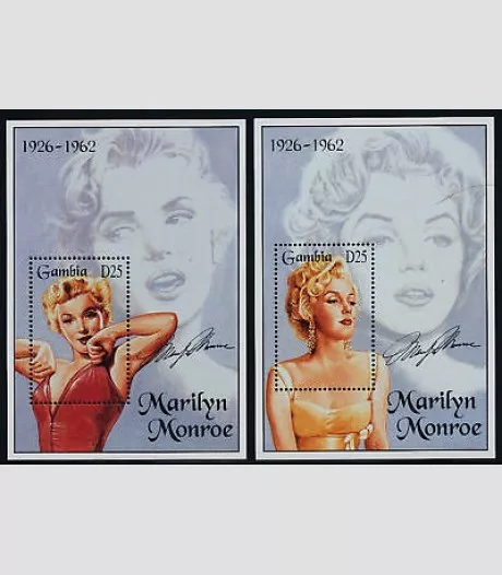 Gambia 1995 - Marilyn Monroe, Limited Edition, 2 Souvenir Stamp Sheets - MNH