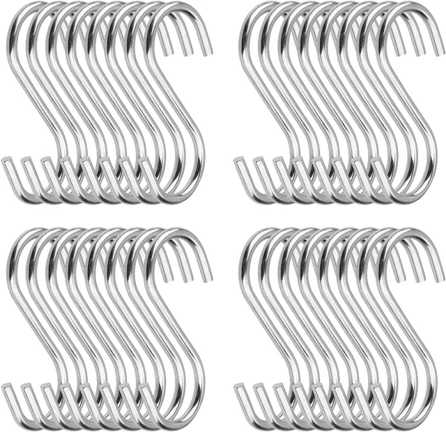 100 Pack 2.75 Inch S Hooks Stainless Steel S Shaped Hooks Heavy Duty S Hooks...