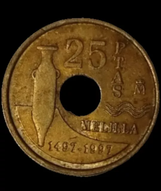 Moneta spagna 25 Pesetas Melilla 1997