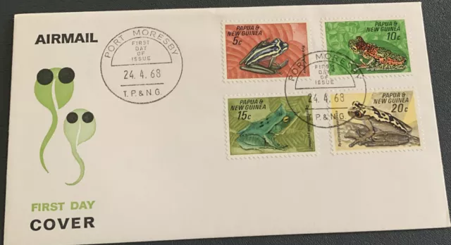 Papua New Guinea FDC 1968 Frogs