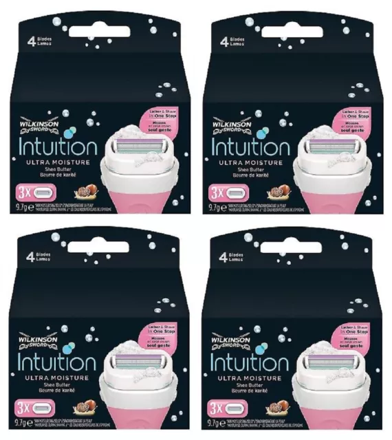 Schick Intuition by Wilkinson Sword Razor Blades, Shea Butter, 12 Cartridges