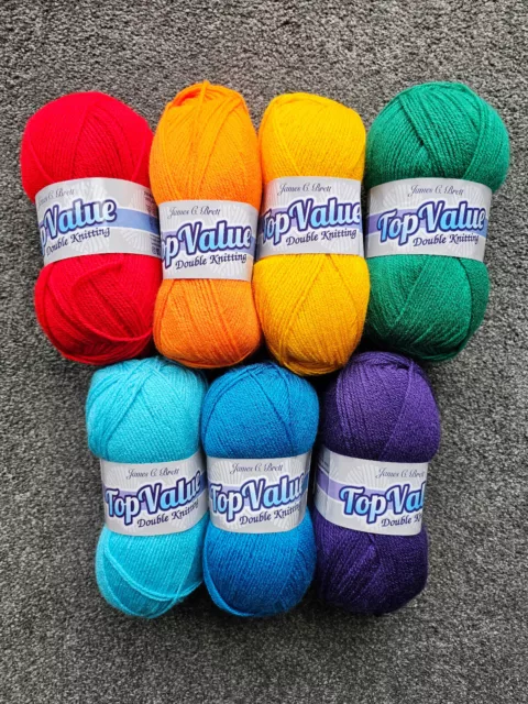 WOOL Knitting Yarn HUGE 20 ball bundle BRIGHT Rainbow mix of colours SALE  DK
