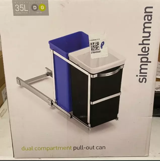 35 Liter/ 9.3 Gallon Dual Compartment Pull-Out Recycle and Trash Can