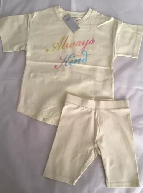 Pantaloncini da ciclismo gialli River Island mini bambina età 9-12 mesi nuovi con etichette
