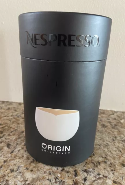 Nespresso Origin Collection Espresso Cups Set of 2 Matte White Porcelain New