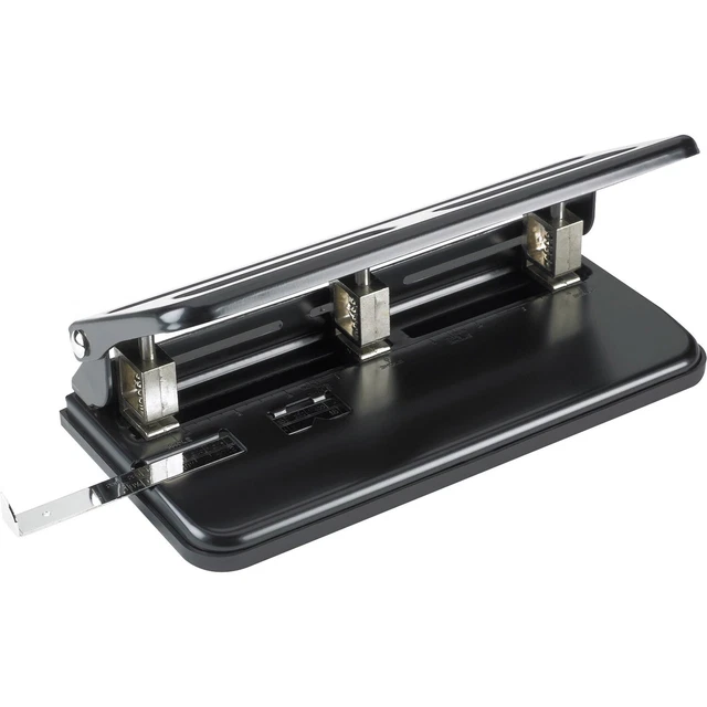 Business Source Heavy-duty Punch 3-Hole 9/32" 30 Sht Capacity Black 65625