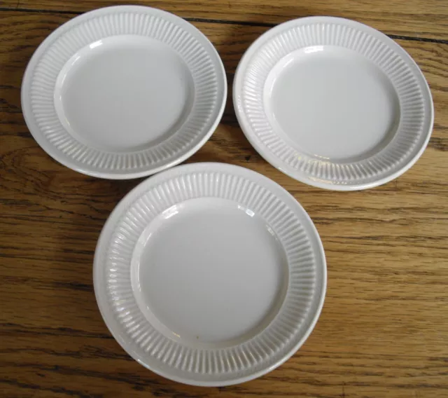 Vintage Syracuse China RESTAURANT Beige Ribbed 5 1/2" Plates ~Set of 3 ~