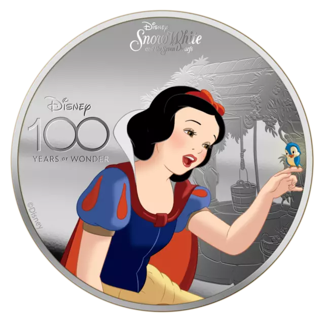 2023 Solomon Islands Disney 100 Snow White Colorized Proof 1 oz Silver Coin