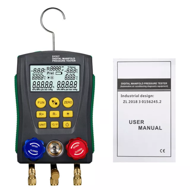 Refrigeration Digital Manifold Gauge HVAC System Vacuum Pressure Tester