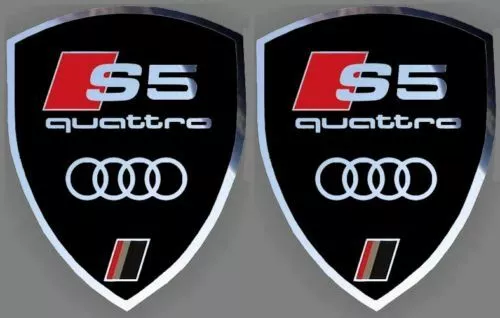 2 autocollants stickers autocollants noir chrome AUDI S5 (idéal ailes avant) S 5
