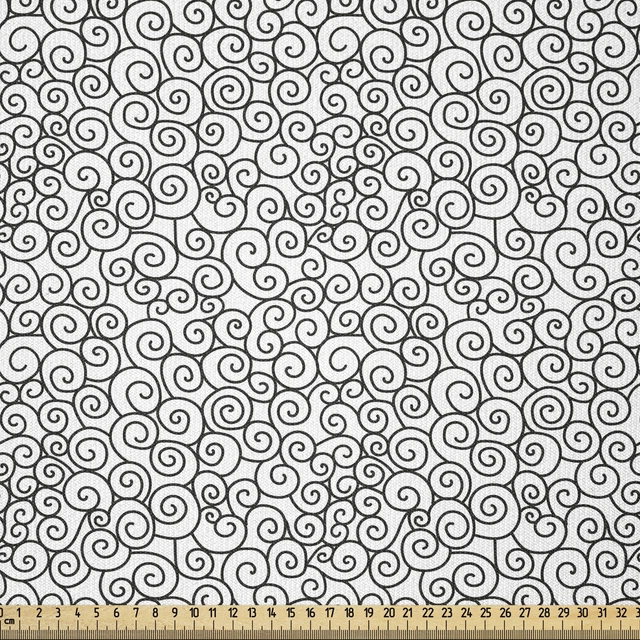 Abstrakt Stoff als Meterware Kurvige Spiral Ast