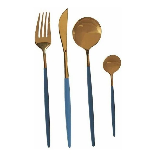 Cutlery Set Grey Golden Stainless Steel (8 Pcs)