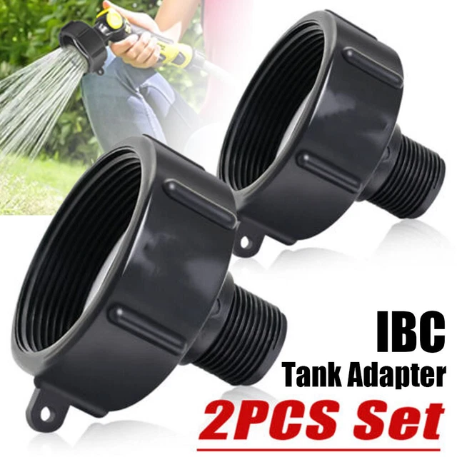 2PCS IBC TOTE Tank Water Adapter 2" Drain Plug Connector Set For Garden
