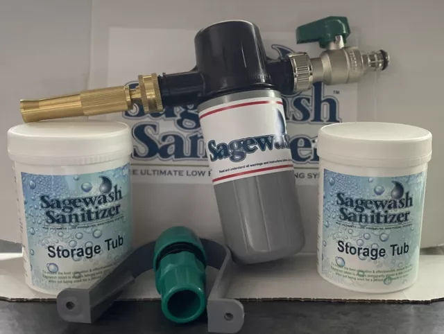 New Sagewash Sanitizer Disinfectant/Cleaner Dog Kennels NEW VALVE Starter Pack