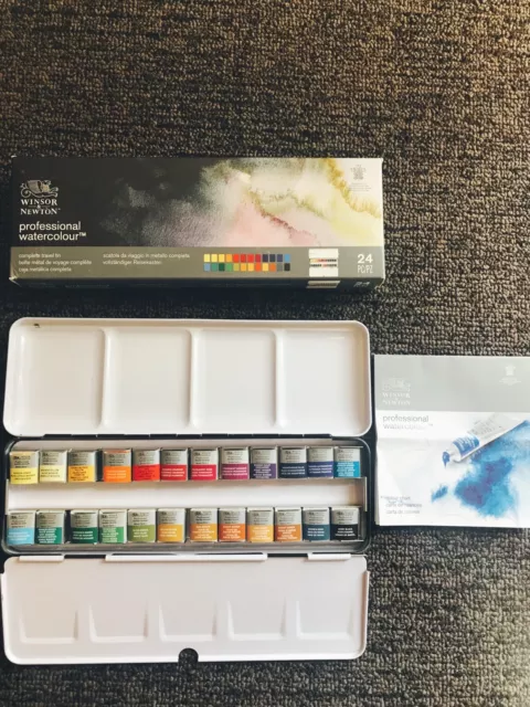 Winsor Newton Artists' Professional 24 Half Pan Watercolour Set