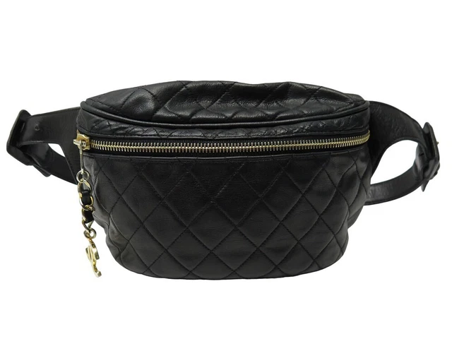 VINTAGE SAC CHANEL Ceinture Banane En Cuir Matelasse Noir Belt Fanny Bag Purse EUR 2.004 90 PicClick FR