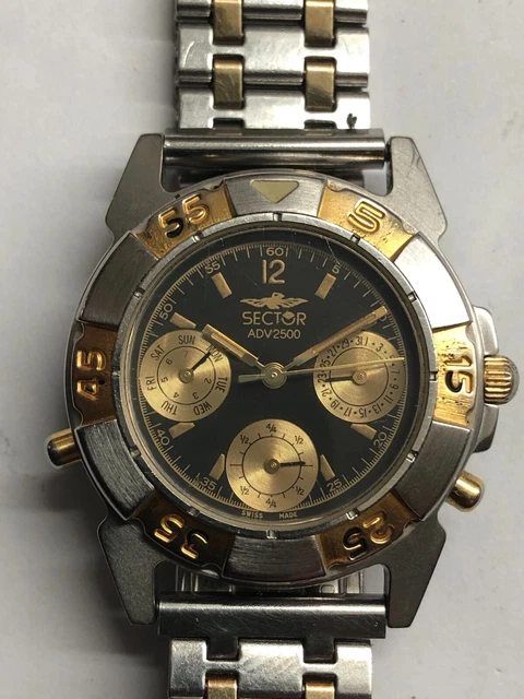 SECTOR ADV2500 VINTAGE SWISS Made Quartz Watch 51400517 New