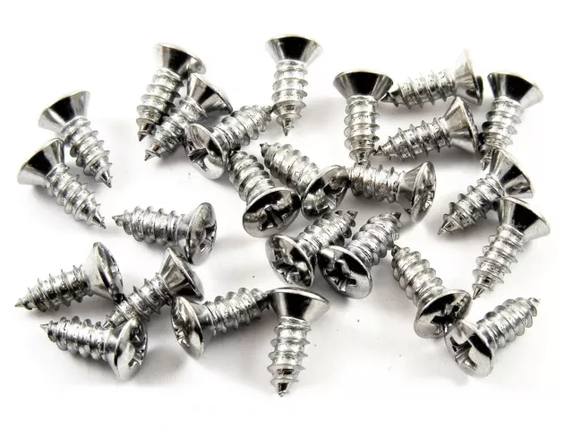 Ford Chrome Trim Screws- #10 x 1/2" Phillips Oval Head- #8 Head- 25 screws- #306