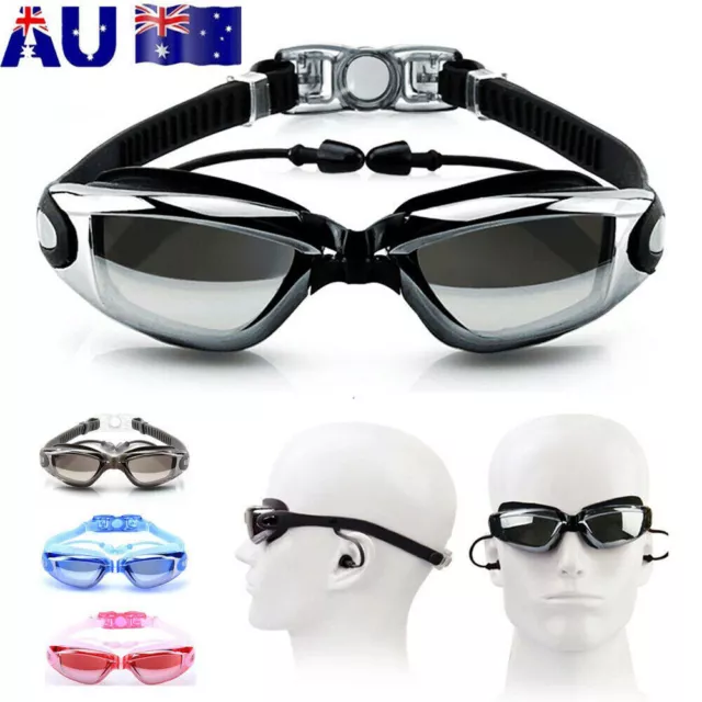 Anti Fog Swimming Goggles UV Glasses Adjustable Earbuds Nose Clip Adult Kids
