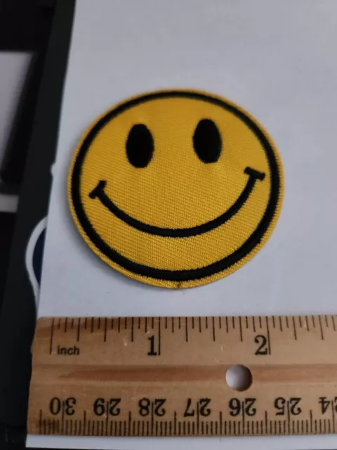 Smiley Face Embroidered Iron/Sew On Patch