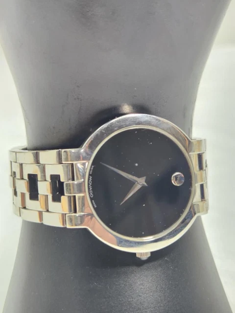 Movado 84 G1 1899 Museum Stainless Steel Sapphire Crystal Dress Quar (NJL024279)