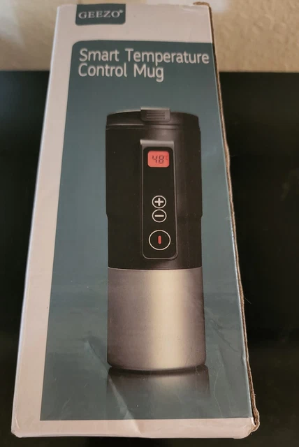 Smart Temperature Control Travel Coffee Mug GEEZO Electric heated Travel Black